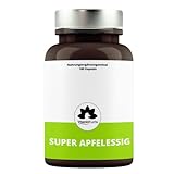 Apfelessig Kapseln hochdosiert und vegan - 1000mg Tagesdosis. 3 Monatspackung Apple cider vinegar....