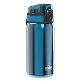 ion8 Kinder Trinkflasche, Edelstahl Leicht 400ml, Nicht Isoliert, Auslaufsicher, Einhandöffnung,...