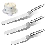 3 Stück Winkelpalette Edelstahl Set, Tortenspachtel, Tortenmesser, Winkelpalette Torte,...