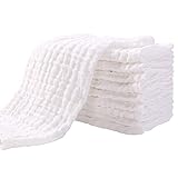 Yoofoss Mullwindeln Spucktücher 10er Stoffwindeln 27x50 cm Mulltücher 6 Lagig Saugstark...