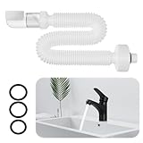 Raumsparsiphon,1/4 Zoll Siphon Sifon Waschbecken Bad Raumsparsiphon Waschtisch Raumsparsiphon für...