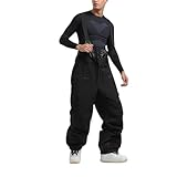Generisch Herren Snowboard Hose Männer Baggy Ski Pants Skihose Wasserdicht Black M
