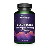 Black Maca 5000 mg + L-Arginin | Booster mit Tribulus, Ginseng, Zink | Maca schwarz hochdosiert:...