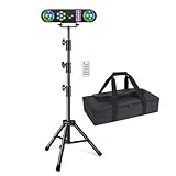 Telbum DJ-Lichter mit Ständer, 5-in-1 Party-Bar-Licht-Set mit drehbarer Kugel/Stroboskop/UV/buntem...