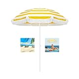 Gelber Strandschirme für Sand, UV-Schutz, Terrassenschirm mit Fransen, Boho-Regenschirm mit...