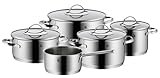 WMF Aparto Topfset Induktion 5-teilig mit Glasdeckel, Cromargan Edelstahl poliert, Induktions Töpfe...