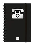 Finocam - Telefonbuch Phone DinA5 Doppelspirale Schwarz, DIN A5 (148 x 210 mm)