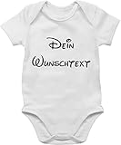 Baby Body Junge Mädchen - Aufdruck selbst gestalten - Wunschtext - 1/3 Monate - Weiß -...