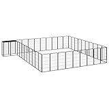 TALCUS Animals & Pet Supplies Hunde-Laufgitter, 42-teilig, Schwarz, 50 x 100 cm, pulverbeschichteter...