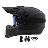 Motocrosshelme Schwarz, Jugend Offroad-Helme, Downhill Fullface Motocross Helm, Enduro-Helme, MTB...