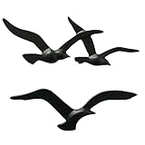 Boltze Wandobjekt Birdy (schwarz, Wanddeko aus Metall, maritimes Motiv, Wandbild für Flur /...