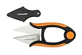 Fiskars Kräuterschere, Länge: 12,9 cm, Rostfreie Stahl-Klingen/Kunststoff-Griffe, Schwarz/Orange,...