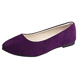Flache Damen-Slipper mit breiter Breite, flache Schuhe, spitzer Zehenbereich, Wildleder, Ballerinas,...