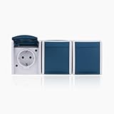 Busch-Jaeger 2300/3 EW-53 SCHUKO® Steckdose 3-fach (Thermoplast) Grau ocean® (IP 44)...