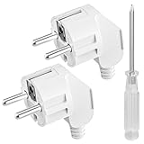 AXFEE 2 Stück Eurostecker, 250V 16A Euro Stromstecker, Schutzkontakt Stecker, euro-stecker für...