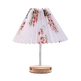 Wzxksoac Dreifarbiges Schlafzimmer-Nachtlicht USB Vintage Faltenstoff Tischlampe Gemütliche...