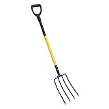 Fockety Gartengabel zum Graben, robuste 4-Zinken-Heugabel aus Metall mit ergonomischem Y-förmigem...