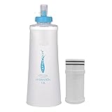 Anulely Faltbare Wasserflaschen für Reisen | Faltbare Wasserflaschen 1 Liter für Reise mit Filter...
