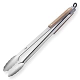 Westmark Grillzange + Servierzange, Mit Edelstahllaffen und Holzelementen an den Griffen, Länge: 44...