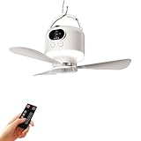 Xuancai 10400 mAh Deckenventilator für den Außenbereich, mit Fernbedienungen und USB-Aufladung,...