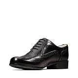Clarks Damen Hamble Oak Derby, Schwarz Black Leather, 39 EU