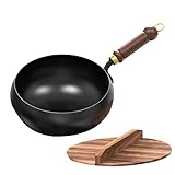 Chinesischer Handgefertigter Wok, Bratpfanne Aus Gusseisen Mit Deckel Und Holzgriff, AntihaftPfanne,...