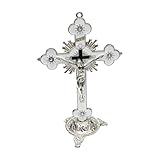 Fenteer Stehendes Kruzifix mit Basis 5,5 Legierungskreuz für Hauskapellendekoration und religiöse...