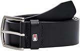 Tommy Hilfiger Herren Gürtel New Denton Belt 4,0 cm Ledergürtel, Schwarz (Black), 105 cm