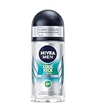 NIVEA MEN Cool Kick Fresh Deo Roll-On (50 ml), Deodorant schützt 48h gegen Schweiß und...