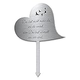 CHRISCK design Herz Grabstecker Grabschmuck aus Edelstahl mit Motiv oder Spruch | Grabdeko...