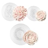 3 Stück Silikonformen Gießformen Blumen, Rosen Nelke Pfingstrose Silikonform Blume,Kerzen Blumen...