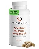 Grünlippmuschel Konzentrat – 1000mg reines Grünlippmuschelpulver pro Tag (150 Kapseln) – aus...