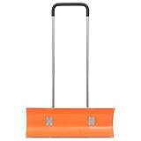 Schneeschieber mit Teleskopgriff – Stahl 96 cm für effiziente Schneebeseitig | Orange | Langlebig...