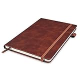 Uootach Notizbuch A5 liniert, PU Leder Hardcover-Tagebuch 200 Seiten 80G Dowling-Papier, Quadratisch...