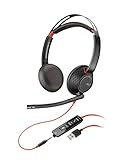 Poly Blackwire 5220 Stereo-Headset, schnurgebunden, USB-A, Mikrofon mit Noise Cancelling...