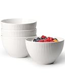 NUTRIUPS Müslischalen 4er Set, Tief Suppenschalen Weiß, 750ml 14x9cm Schüsseln Keramik,...