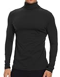 SIMIYA Herren Rollkragen Basic Männer Langarmshirt: Slim Fit Innenfleece Thermounterwäsche...