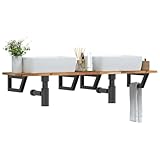 Zeehear Waschbeckenregal Wandmontage, 140x40cm Akazienholz mit Stahlhalterungen, für Badezimmer...