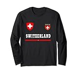 Schweiz Sport/Fußball-Trikot mit Flagge, Fußball Langarmshirt