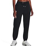 Under Armour Essential Fleece Damen-Jogginghose, schwarz / weiß, Large Hoch