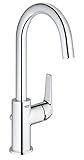 GROHE BauFlow - Einhand-Waschtischarmatur (langlebige Oberfläche, L-Size, Einlochmontage) chrom,...