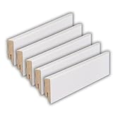 HORI® Multi-Pack Moderne/Hamburger MDF Sockelleiste | Weiß foliert RAL 9016 | Maße 2500 x 58 x 16...