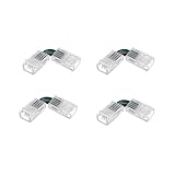 MINGBAOS 4 x 4-poliger LED-Anschluss, 8 mm, lötfreier Adapter-Stecker, kompatibel mit 3528 5050...