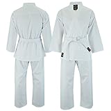 Malino Karate Gi Kinder Erwachsene Anzug Herren Kampfsport Uniform 170 g leicht weiß Schüler...