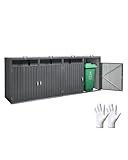 VEVOR Mülltonnenbox, 4x 240 L Mülltonnenhaus für den Außenbereich, Müllcontainer aus verzinktem...