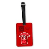 UNIGIFT Gepäckanhänger Wrecsam Fan Rot (rotes Fußballtrikot-Design) individueller Name Gepäck...