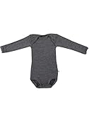 Dilling Baby Langarm Body aus 100% Bio-Merinowolle Dunkelgrau meliert 62