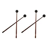 pistro 2 Paar Hank Drum Beaters Lotus Drum Tankdrum Sticks Ruten, Gummihammer Hammer mit Holzgriff