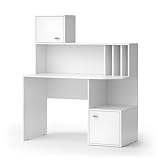 Vicco Schreibtisch Alwin, Weiß, 115 x 55 cm mit 2 Türen