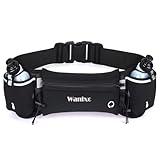 Wanlxc Hüfttasche Sport Bauchtasche mit Trinkflasche Trinkgürtel Wasserdicht Lauftasche Pocket...